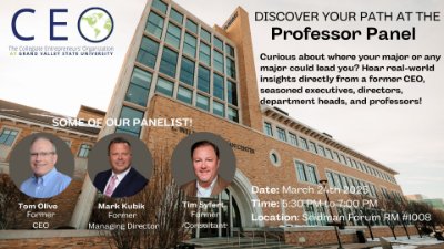 Professor Panel - March 24th, 2025 - 5:30-7:00pm - SCB Forum Rm 1008